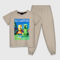 Детская пижама Bart and Creeper - collaboration ai art