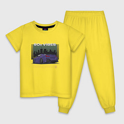 Пижама хлопковая детская Nissan gtr вайбы 90х, цвет: желтый