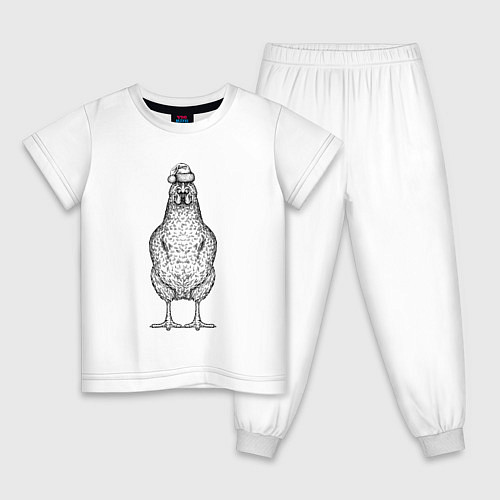 Детская пижама Петушок новогодний / Белый – фото 1