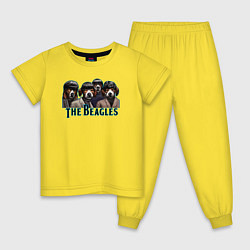 Пижама хлопковая детская Beatles beagles, цвет: желтый
