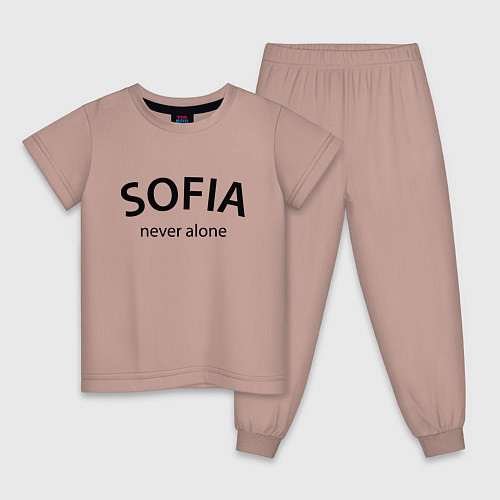Детская пижама Sofia never alone - motto / Пыльно-розовый – фото 1