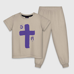 Пижама хлопковая детская Depeche Mode - sofad cross, цвет: миндальный
