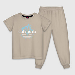 Пижама хлопковая детская California beach, цвет: миндальный
