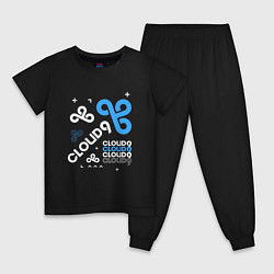 Пижама хлопковая детская Cloud9 - geometry, цвет: черный