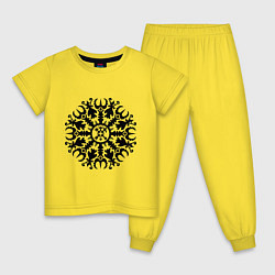 Пижама хлопковая детская Защитная руна, цвет: желтый
