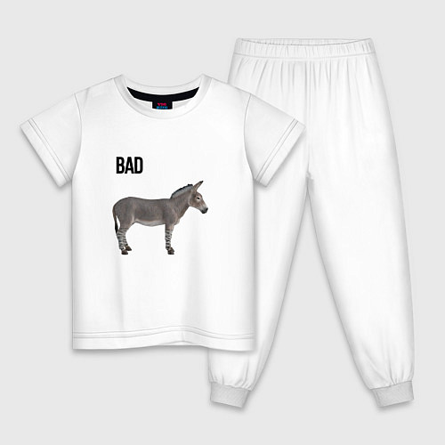 Детская пижама Bad ass плохой дикий осел / Белый – фото 1
