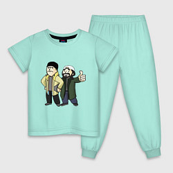 Пижама хлопковая детская Vault Jay and silent Bob, цвет: мятный