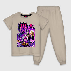 Пижама хлопковая детская Jotaro Kujo and his new stand ai art, цвет: миндальный