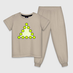 Пижама хлопковая детская Треугольник из кругов, цвет: миндальный