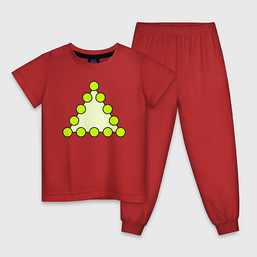 Детская пижама Треугольник из кругов / Красный – фото 1