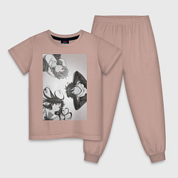 Пижама хлопковая детская Бездомный бог Хиёри Ики, цвет: пыльно-розовый