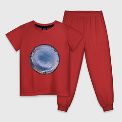 Пижама хлопковая детская Небо 029, цвет: красный