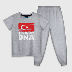 Пижама хлопковая детская Турция в ДНК, цвет: меланж