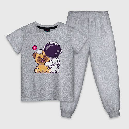 Детская пижама Космонавт и пёсик / Меланж – фото 1