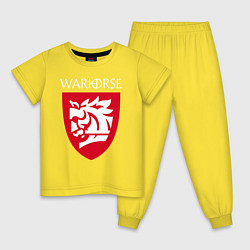 Пижама хлопковая детская Warhorse logo, цвет: желтый