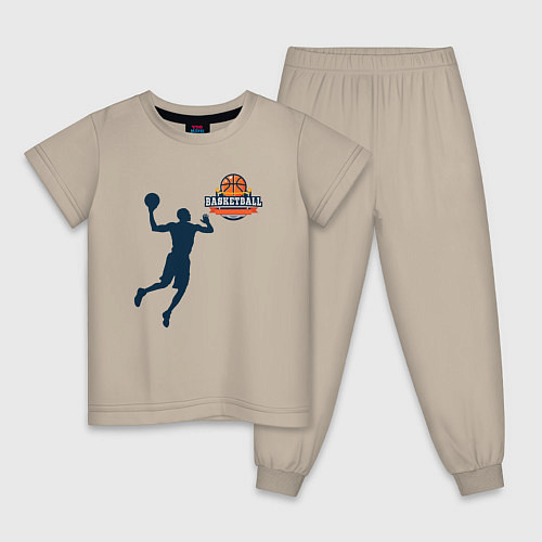 Детская пижама Игрок в баскетбол basketball / Миндальный – фото 1