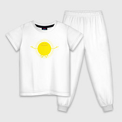 Пижама хлопковая детская Sunny relax, цвет: белый