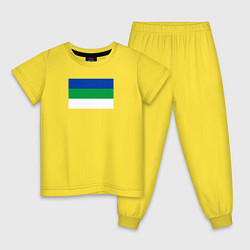 Пижама хлопковая детская Флаг Коми, цвет: желтый