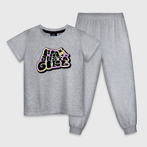 Детская пижама Im just a girl / Меланж – фото 1