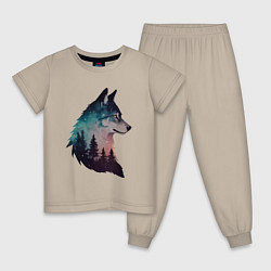 Детская пижама Волк силуэт