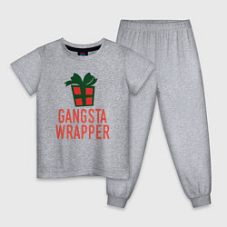 Пижама хлопковая детская Gangsta wrapper, цвет: меланж