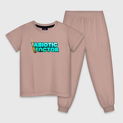 Пижама хлопковая детская Abiotic Factor, цвет: пыльно-розовый