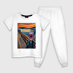 Детская пижама Бегемот кричит - мем живопись от нейросети