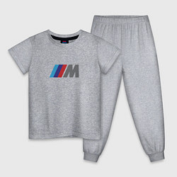 Пижама хлопковая детская BMW logo sport, цвет: меланж