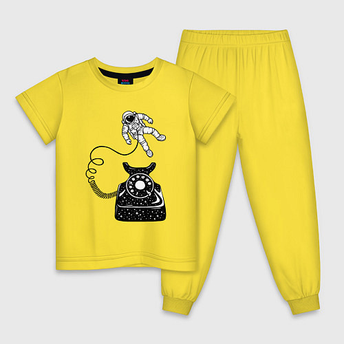 Детская пижама Космический телефон / Желтый – фото 1