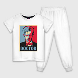 Пижама хлопковая детская Doctor, цвет: белый