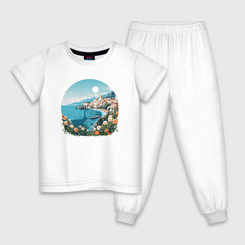 Детская пижама Город у моря / Белый – фото 1