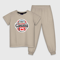 Пижама хлопковая детская Canada country, цвет: миндальный