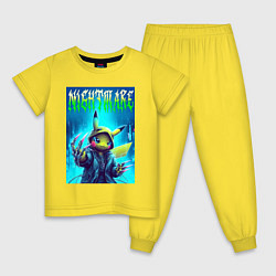 Пижама хлопковая детская Pikachu - nightmare ai art fantasy, цвет: желтый