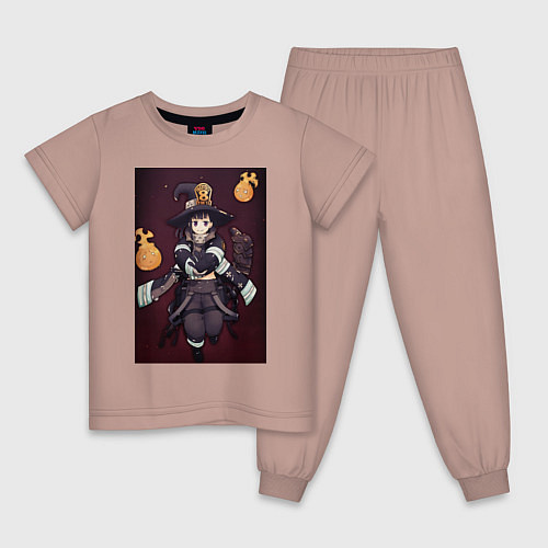 Детская пижама Пламенная бригада пожарных Маки Одзэ / Пыльно-розовый – фото 1