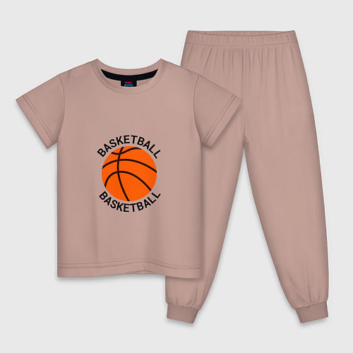 Детская пижама Эмблема баскетбольный мяч basketball / Пыльно-розовый – фото 1