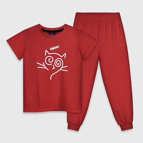 Детская пижама Гипнокот meow / Красный – фото 1