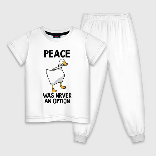Детская пижама Белый гусь с ножом / Белый – фото 1