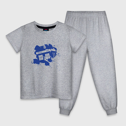Детская пижама Tardis blue / Меланж – фото 1