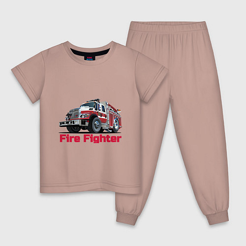 Детская пижама Fire fighter / Пыльно-розовый – фото 1
