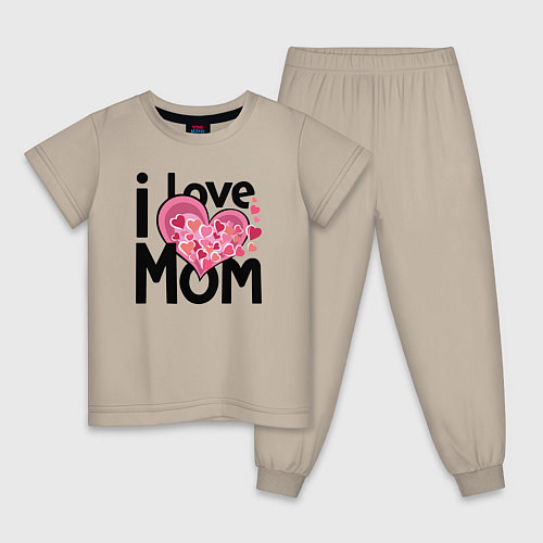 Детская пижама Я люблю маму / Миндальный – фото 1
