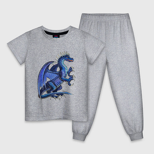 Детская пижама Azure dragon / Меланж – фото 1