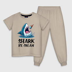 Детская пижама Shark ice cream - ai art
