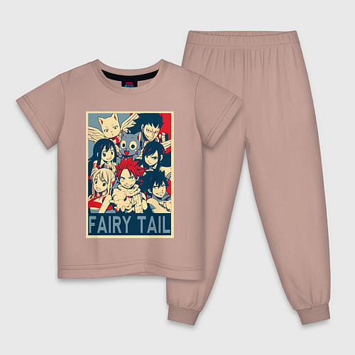 Детская пижама Хвост Феи Эрза Скарлет Нацу Драгнил / Пыльно-розовый – фото 1