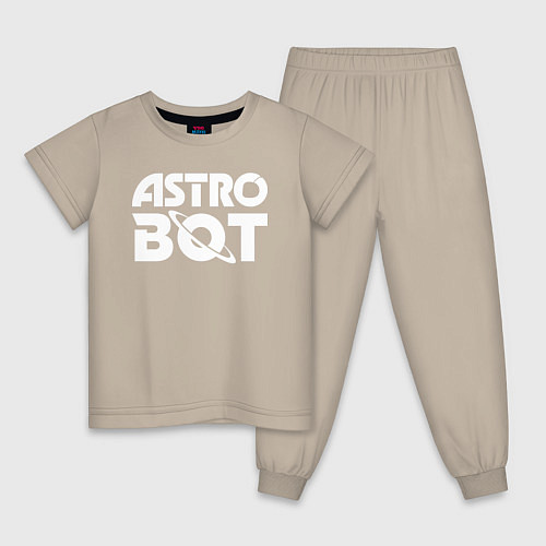 Детская пижама Astro bot logo / Миндальный – фото 1