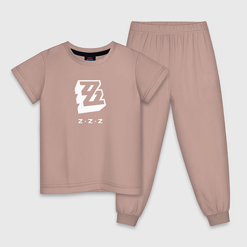 Детская пижама Zenless Zone Zero logo / Пыльно-розовый – фото 1