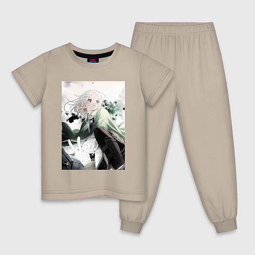 Детская пижама Реинкарнация безработного Сильфиетта арт / Миндальный – фото 1