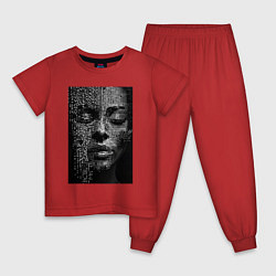 Детская пижама Нейросети-абстрактное лицо девушки