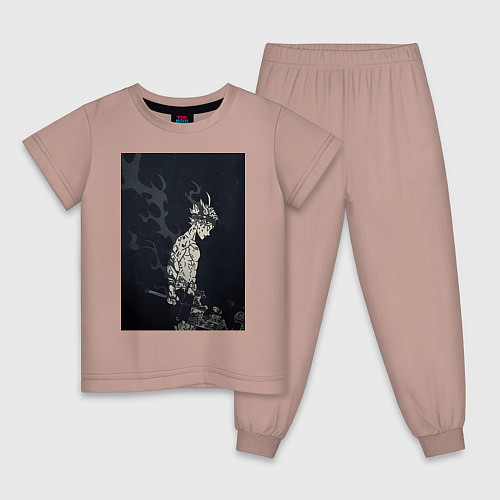 Детская пижама Чёрный клевер Аста антимаг / Пыльно-розовый – фото 1