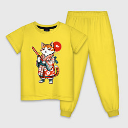 Детская пижама Кошечка в кимоно в японском стиле