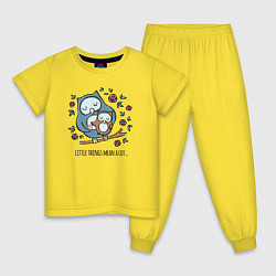 Пижама хлопковая детская Мелочи много значат, цвет: желтый